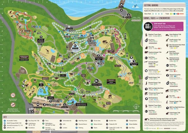Karte des Zooparks von Sydney