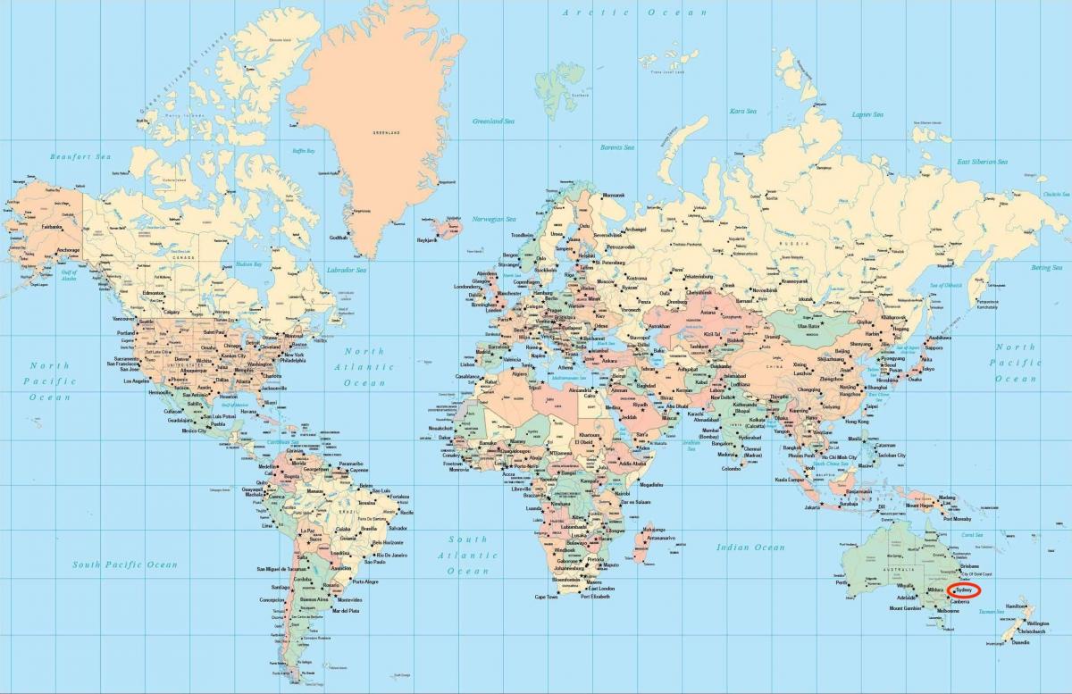 Standort Sydney auf der Weltkarte