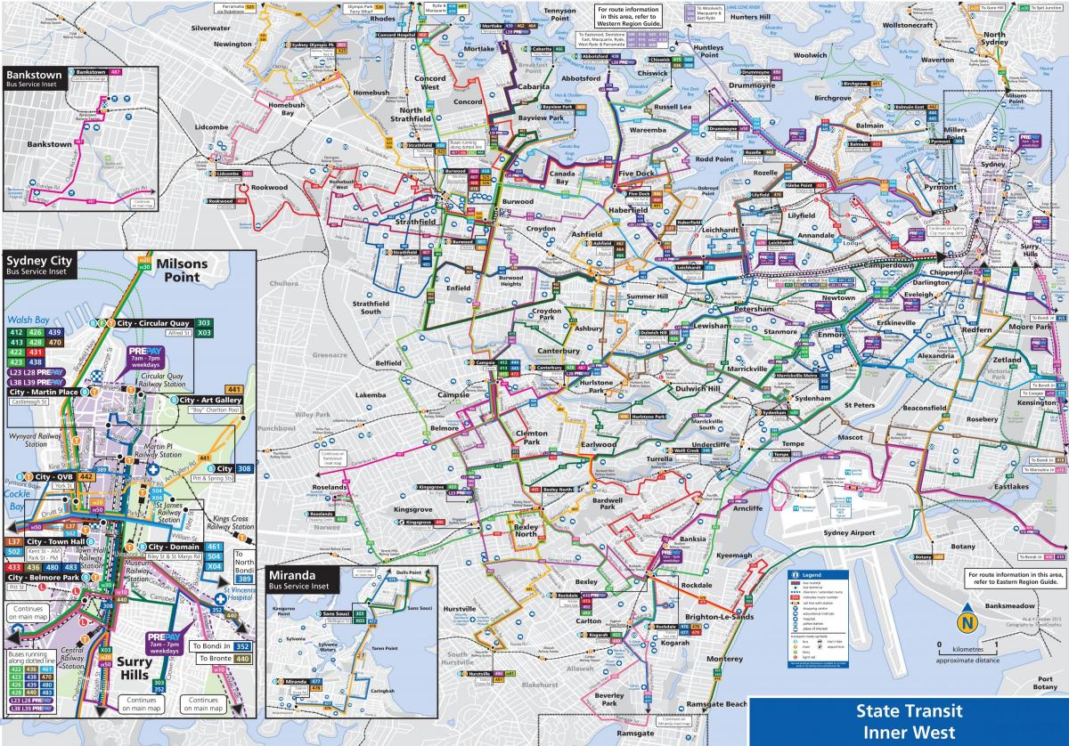 Karte vom Busbahnhof Sydney