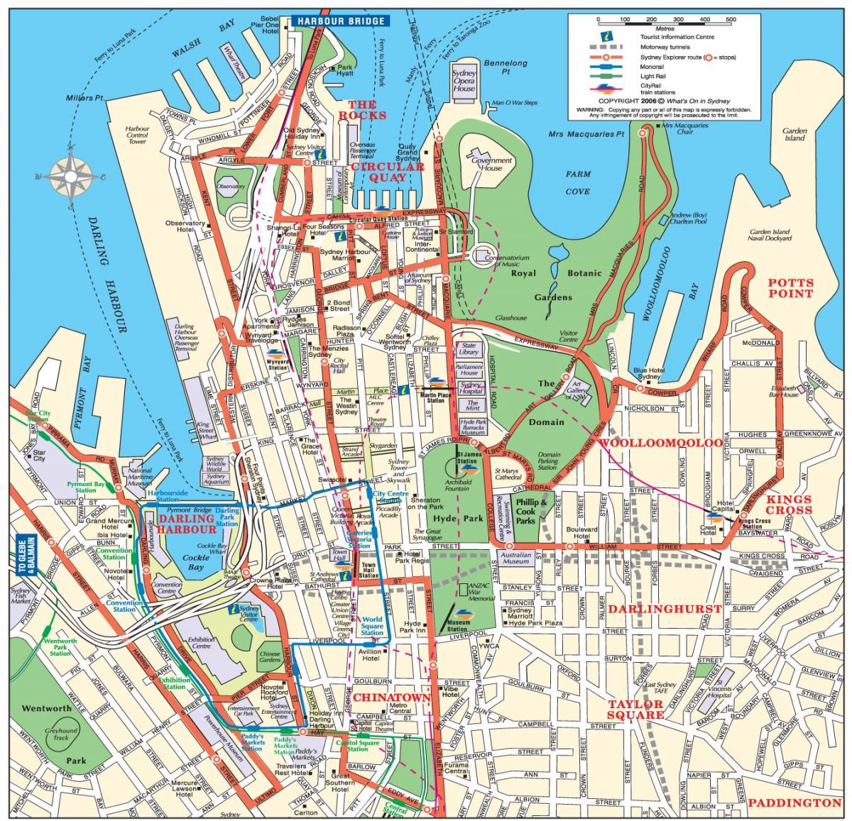 Karte der Sydney-Wanderwege