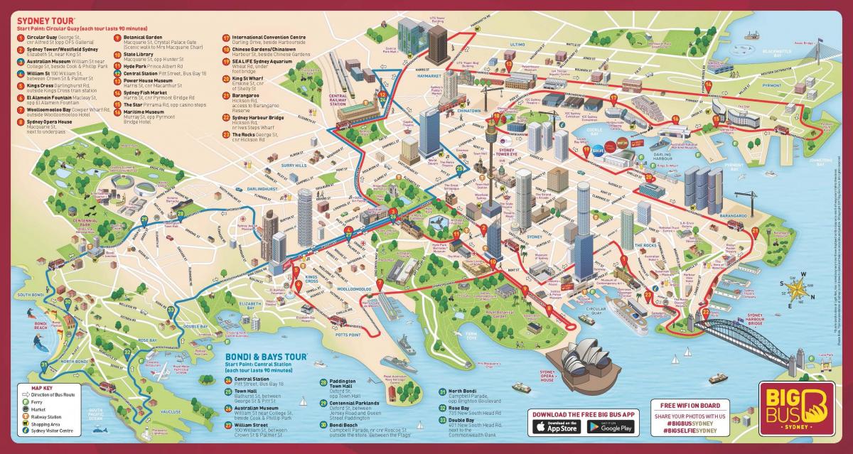 Sydney-Karte Big Bus