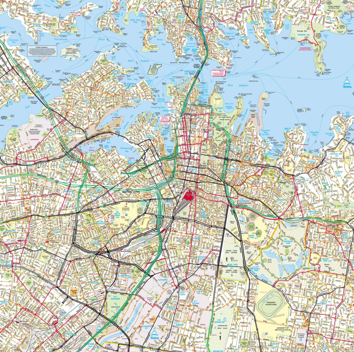 Straßenkarte von Sydney